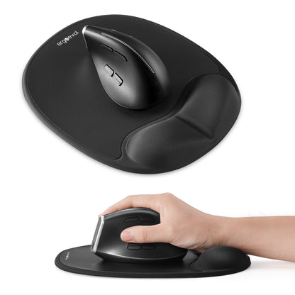 Ergoevol Ergonomic Mouse Pad with Wrist Rest for Ergonomic Vertical Mouse Memory Foam Model(Black)