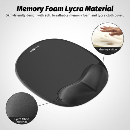 Ergoevol Ergonomic Mouse Pad with Wrist Rest for Ergonomic Vertical Mouse Memory Foam Model(Black)