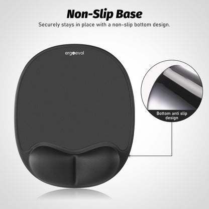 Ergoevol Ergonomic Mouse Pad with Wrist Rest for Ergonomic Vertical Mouse Memory Foam Model(Black)