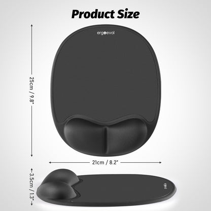 Ergoevol Ergonomic Mouse Pad with Wrist Rest for Ergonomic Vertical Mouse Memory Foam Model(Black)