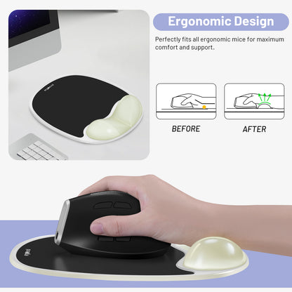 Ergoevol Ergonomic Mouse Pad with Wrist Rest for Ergonomic Vertical Mouse Silicone Model(Black)