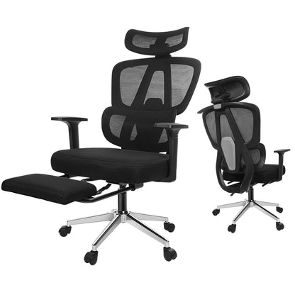 INNOEVOL Ergonomic Chair with 3D Armrests & Lumbar Support – Adjustable Headrest & Footrest EC60