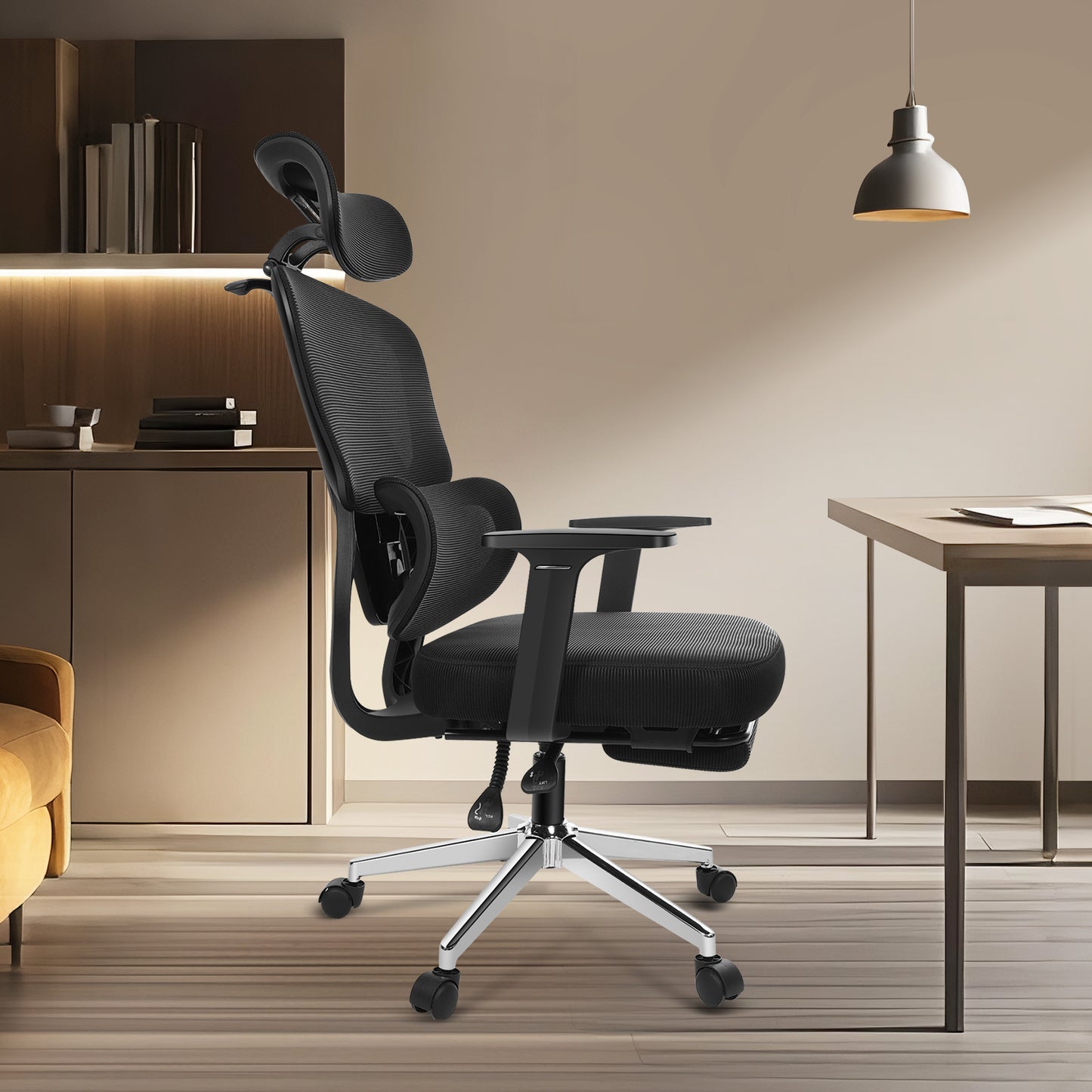 INNOEVOL Ergonomic Chair with 3D Armrests & Lumbar Support – Adjustable Headrest & Footrest EC60