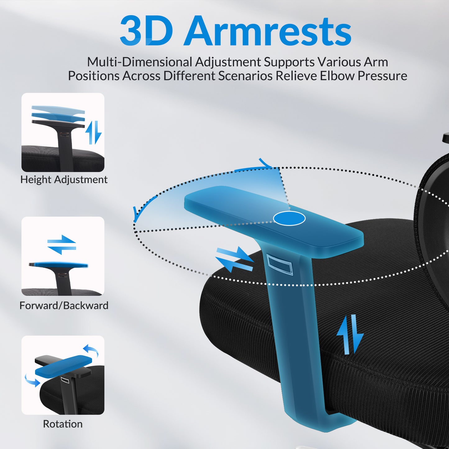 INNOEVOL Ergonomic Chair with 3D Armrests & Lumbar Support – Adjustable Headrest & Footrest EC60